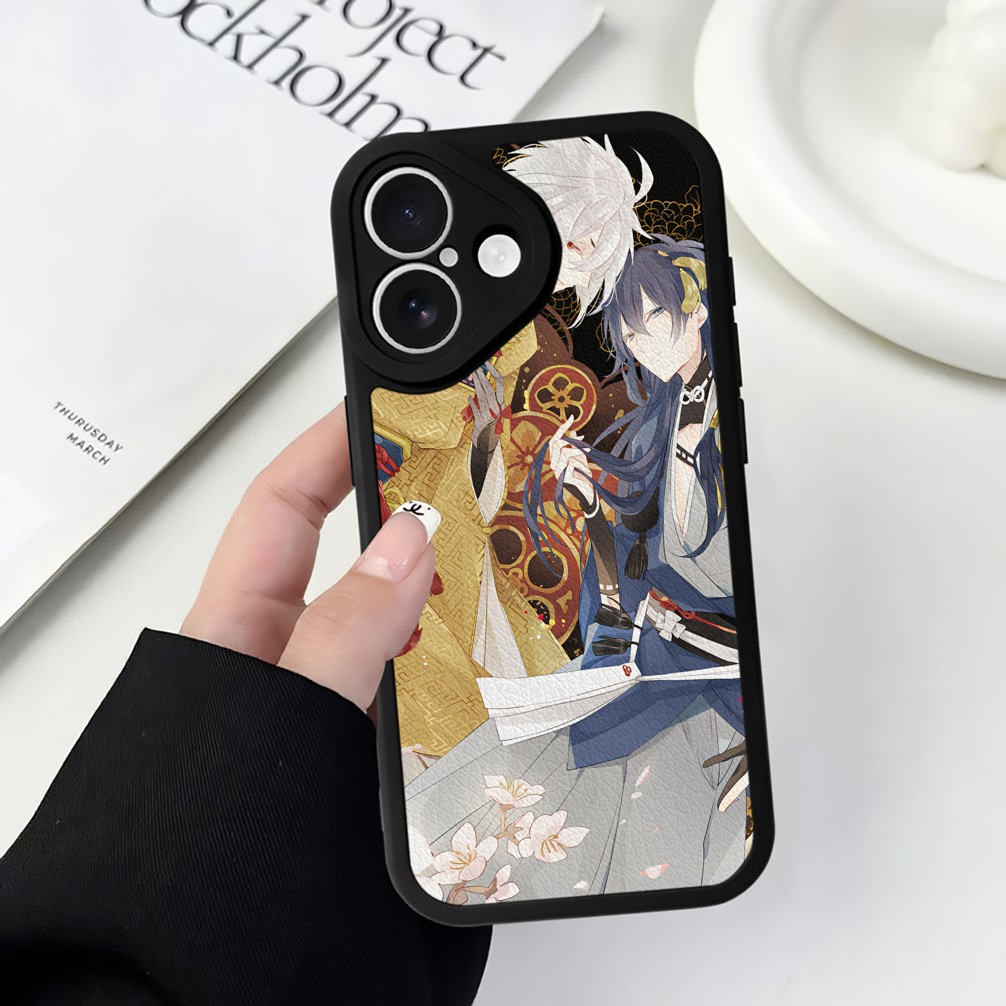 （画像用） 刀剣乱舞 Touken Ranbu 【iPhone 16シリーズ対応】シリコンスマホケース（レザー調） 材質：シリコン